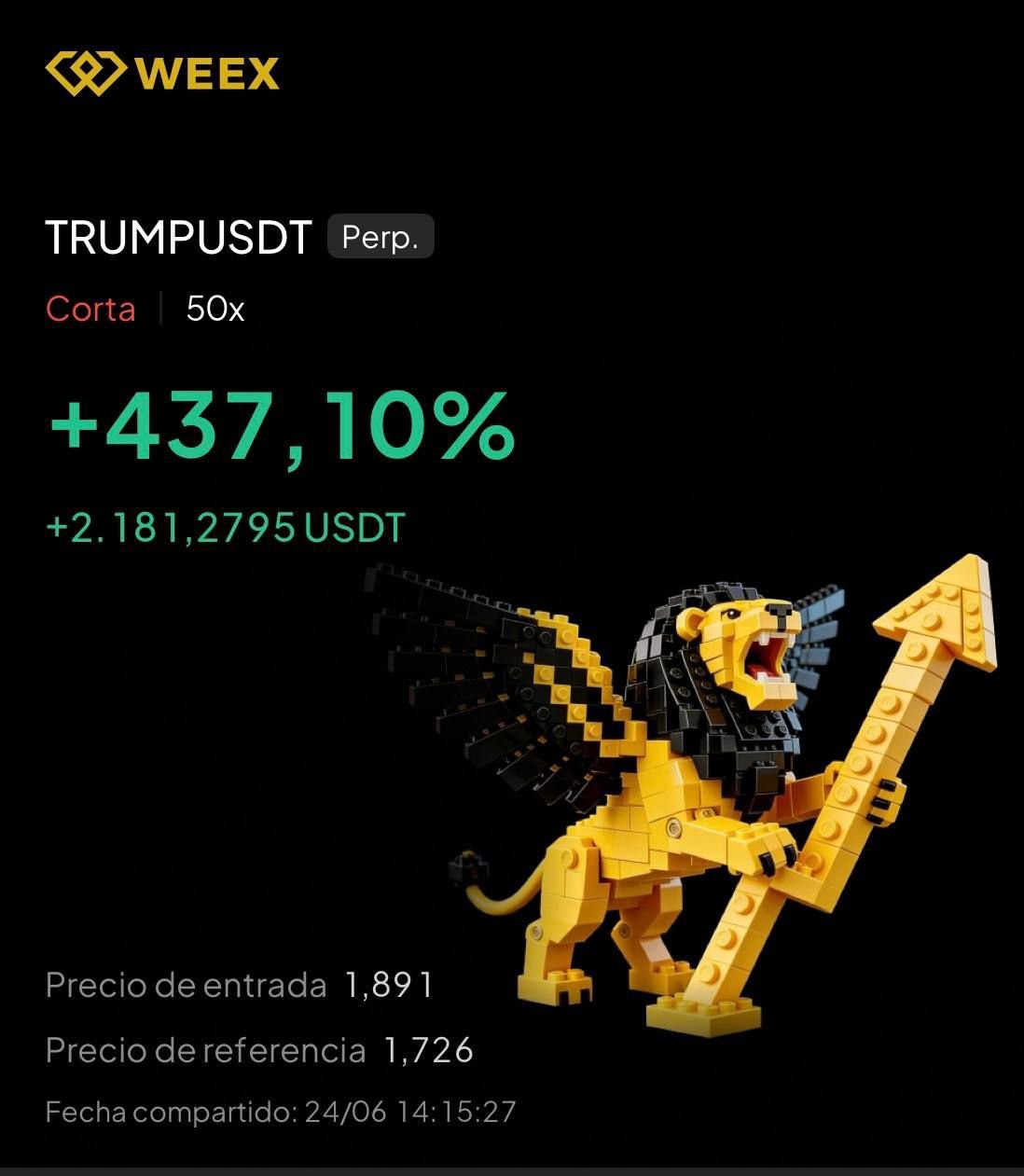 TRUMPUSDT +437,10%